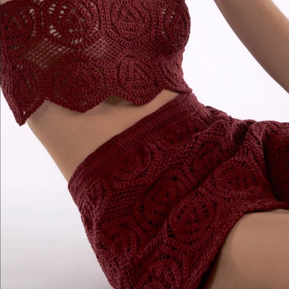 ZARA CROCHET high waisted shorts